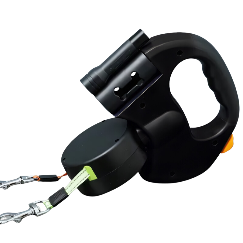 Pettly™ DoubleLeash: LED Licht Dubbele Hoofd Intrekbare Hondenriem