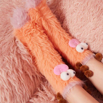 Fluffy Coral Sokken - Koraal Fluwelen 3D Eigenzinnige Sokken