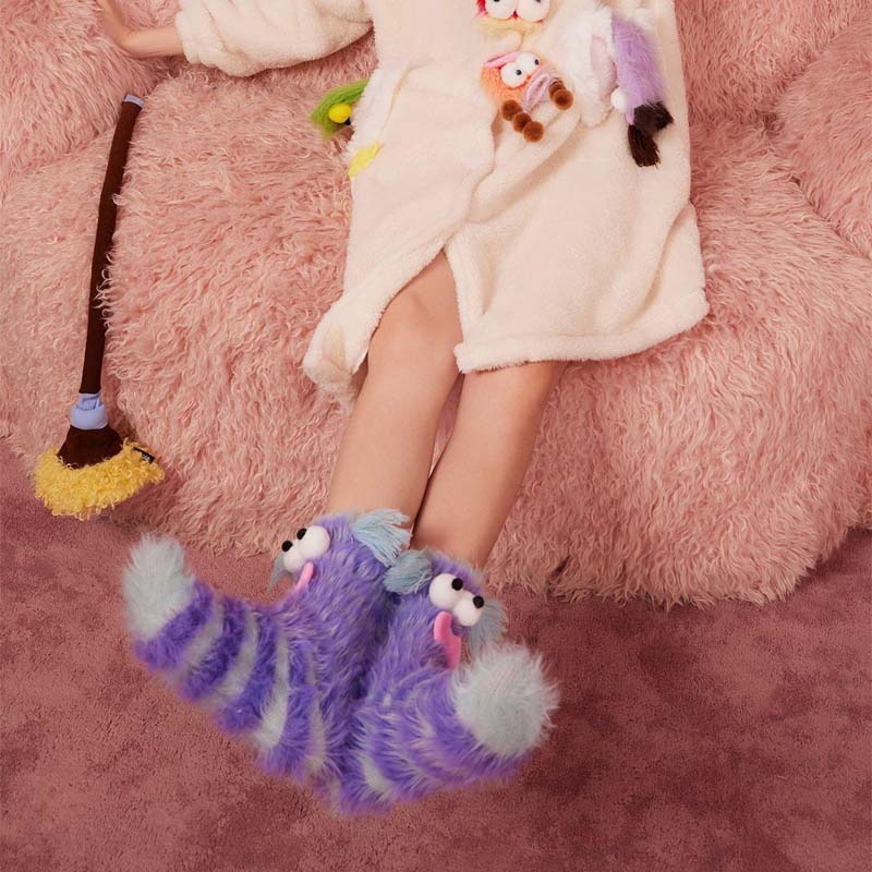 Fluffy Coral Sokken - Koraal Fluwelen 3D Eigenzinnige Sokken