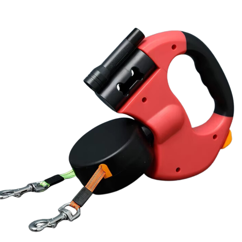 Pettly™ DoubleLeash: LED Licht Dubbele Hoofd Intrekbare Hondenriem