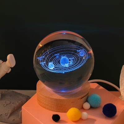 Lumera™ CrystalBall - 3D Zonnestelsel Kristallen Bal Met LED Licht