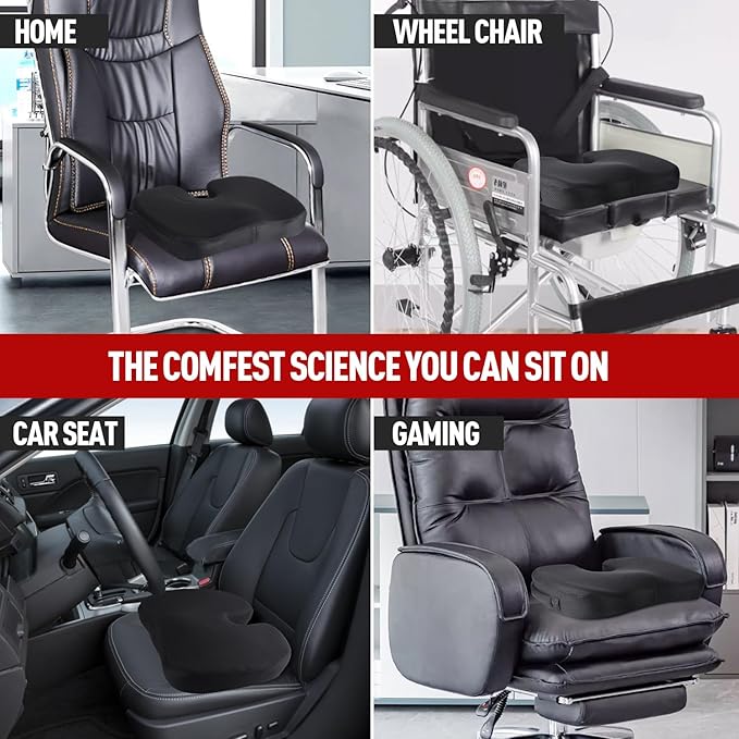 Comforta™ – Geheugenschuim Coccyx Ontlastend Zitkussen