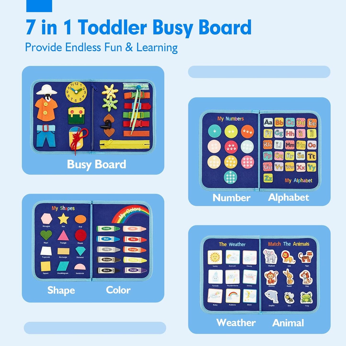BusyBuddies Board Zintuiglijk Fijne Motoriek Montessori Educatief Busy Board