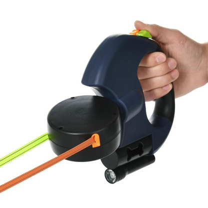 Pettly™ DoubleLeash: LED Licht Dubbele Hoofd Intrekbare Hondenriem