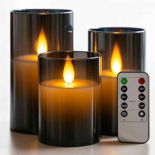 HomeAura™ Elegance Vlamvrij Kaarsen – Set van 3