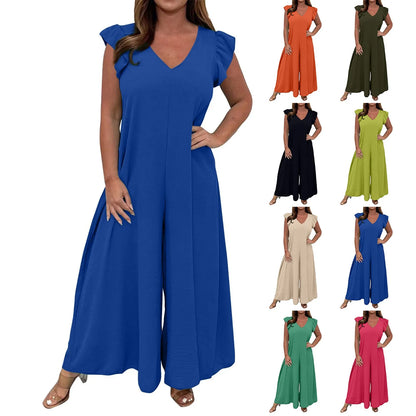 Luniva™ SummerFlow Jumpsuit – Luchtige Zomer Jumpsuit met Geruffelde Mouwen