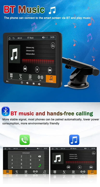 TechDrive™ CarPlay – 7 Inch Draadloze Draagbare Apple & Android Auto Scherm