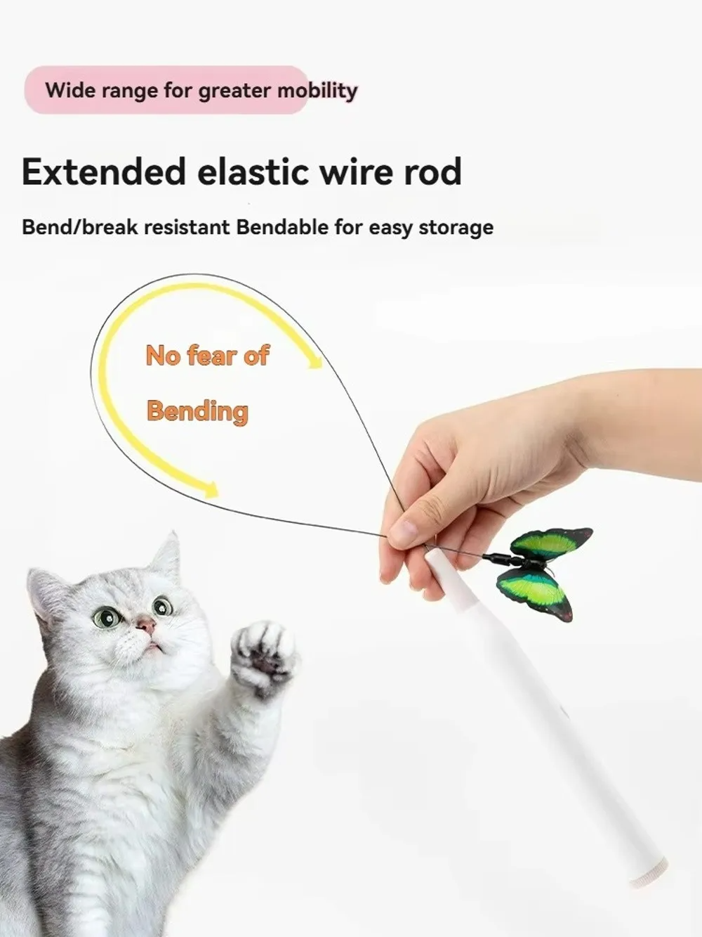 Pettly™ DancingButterfly: Werkt Op Batterijen Interactief Speels Dansend Vlinder Voor Katten