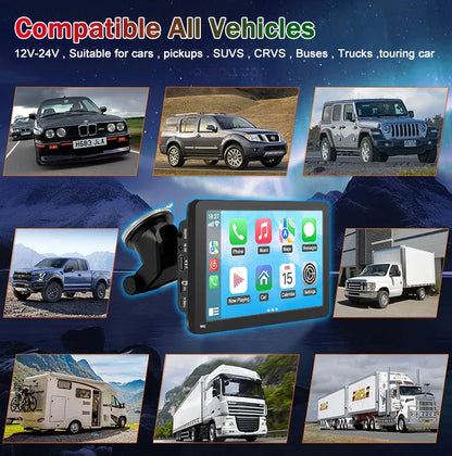 TechDrive™ CarPlay – 7 Inch Draadloze Draagbare Apple & Android Auto Scherm