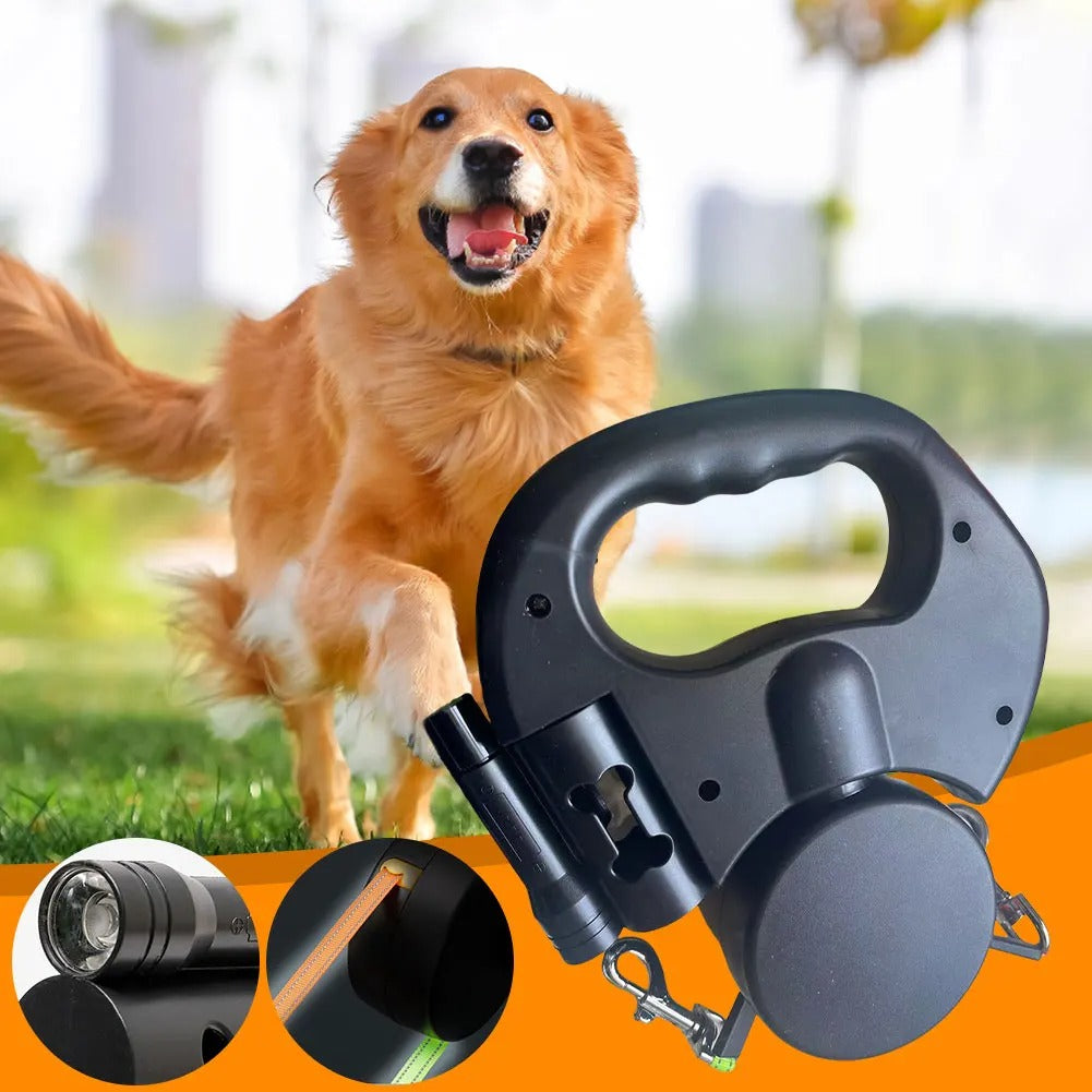 Pettly™ DoubleLeash: LED Licht Dubbele Hoofd Intrekbare Hondenriem