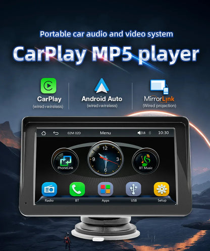 TechDrive™ CarPlay – 7 Inch Draadloze Draagbare Apple & Android Auto Scherm