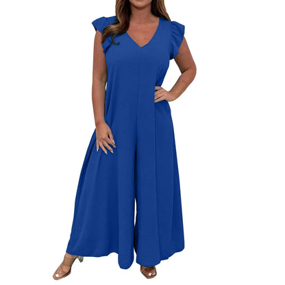 Luniva™ SummerFlow Jumpsuit – Luchtige Zomer Jumpsuit met Geruffelde Mouwen
