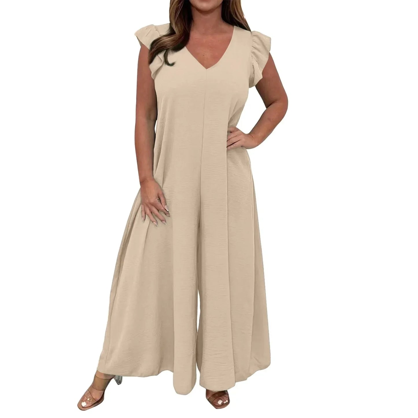 Luniva™ SummerFlow Jumpsuit – Luchtige Zomer Jumpsuit met Geruffelde Mouwen