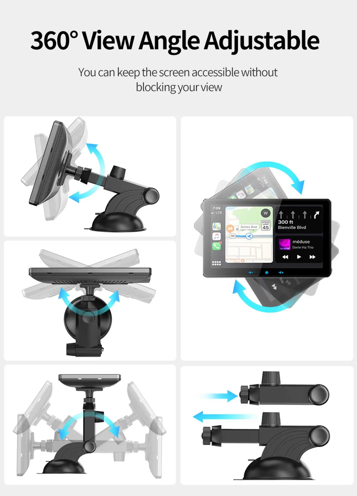 TechDrive™ CarPlay – 7 Inch Draadloze Draagbare Apple & Android Auto Scherm