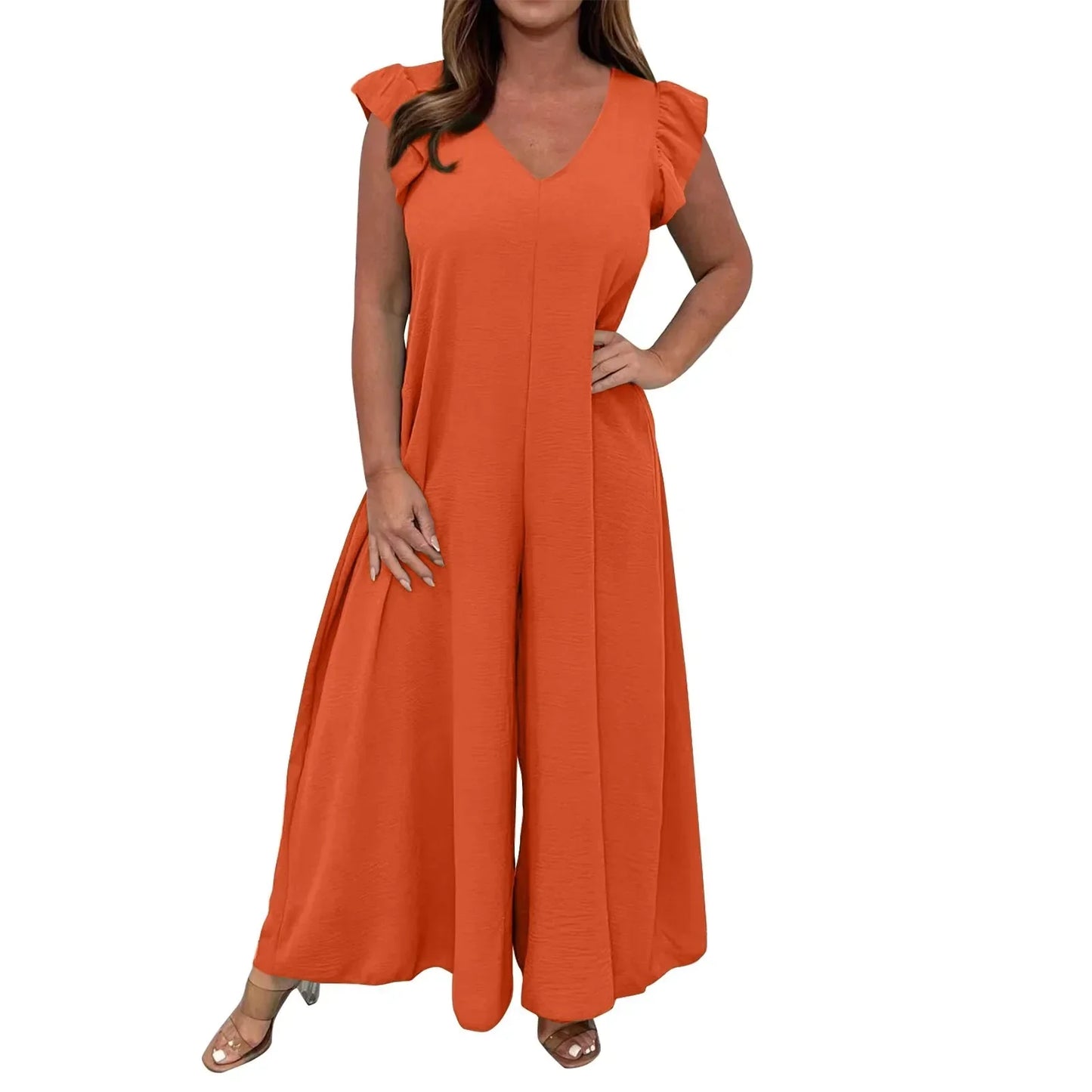 Luniva™ SummerFlow Jumpsuit – Luchtige Zomer Jumpsuit met Geruffelde Mouwen