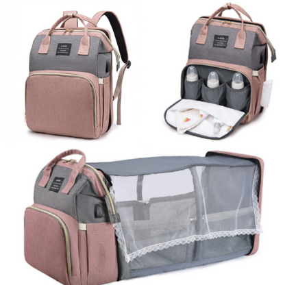 ParentGo™ MommyBag – Multifunctionele Luiertas met Opvouwbaar Wiegje