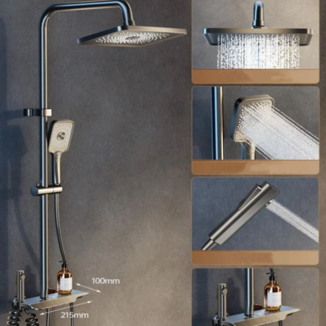 AquaLux™ ShowerSet – Wandgemonteerde Regendouche met Hoge Druk