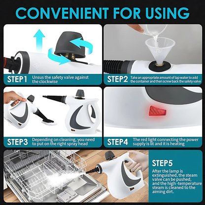 CleanPro™ PowerSteam – Multifunctionele Thuis Stoomreiniger Set