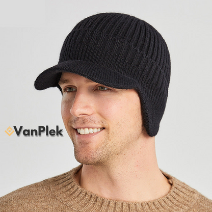 NordWarm™ RibKnit Beanie – Warme Elastische Outdoor Muts met Oorbescherming
