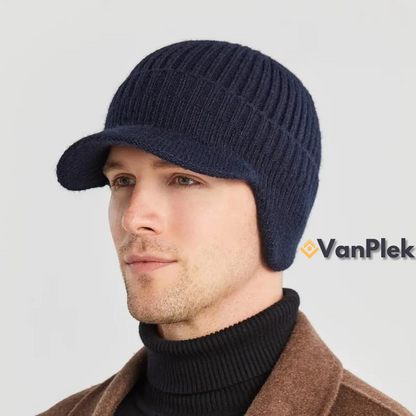 NordWarm™ RibKnit Beanie – Warme Elastische Outdoor Muts met Oorbescherming