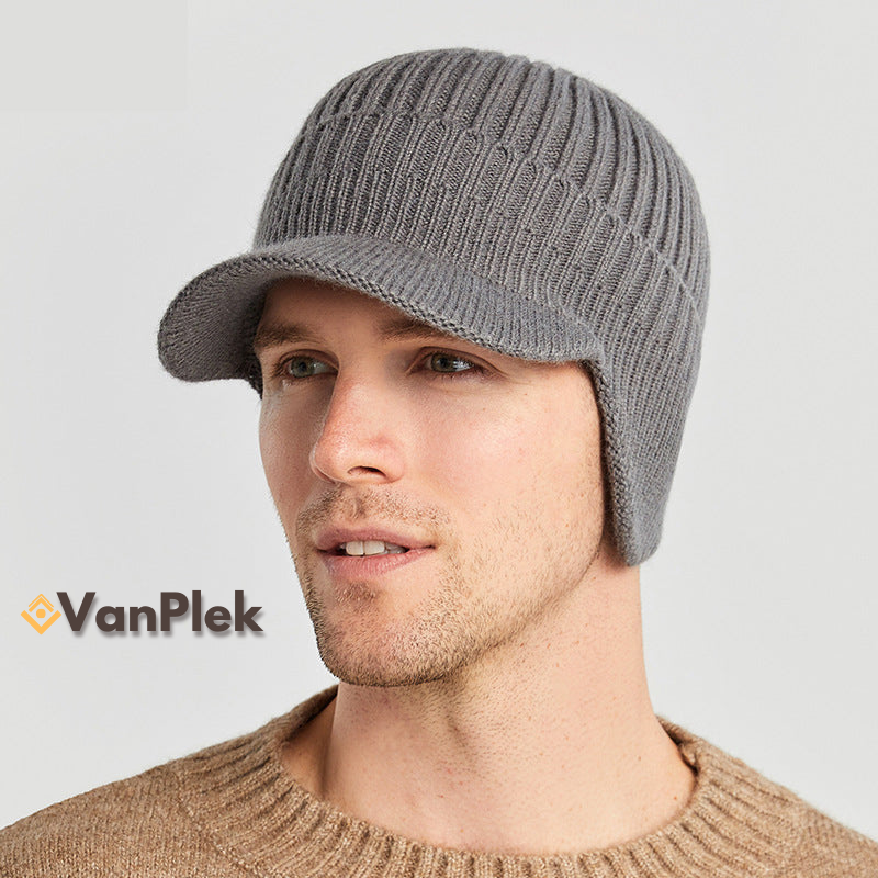 NordWarm™ RibKnit Beanie – Warme Elastische Outdoor Muts met Oorbescherming