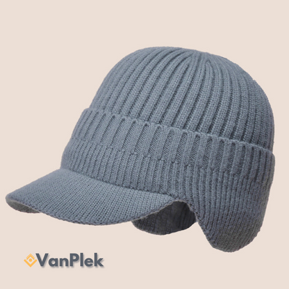 NordWarm™ RibKnit Beanie – Warme Elastische Outdoor Muts met Oorbescherming