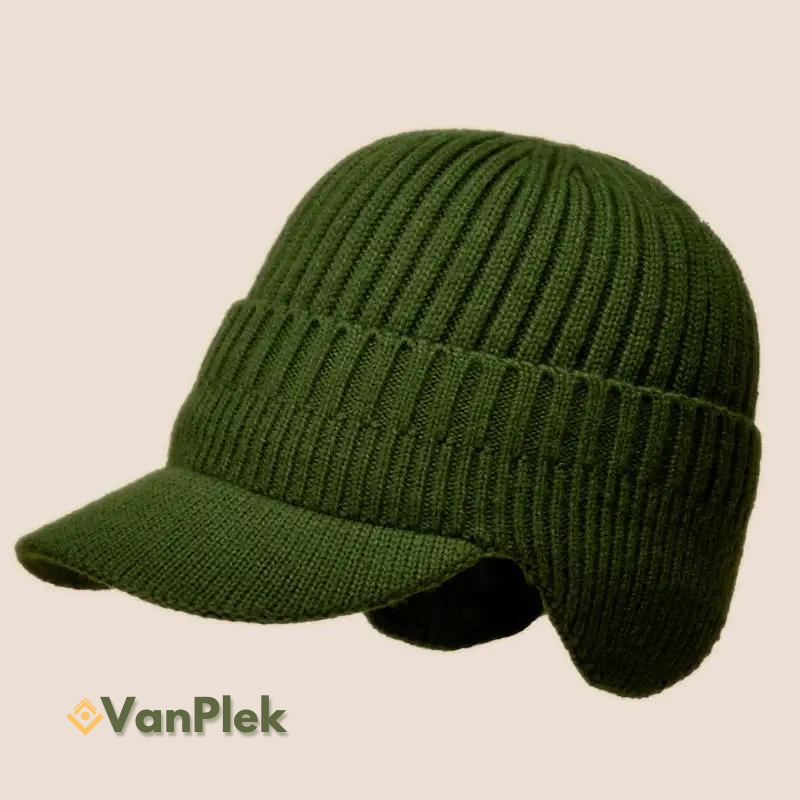 NordWarm™ RibKnit Beanie – Warme Elastische Outdoor Muts met Oorbescherming