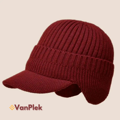 NordWarm™ RibKnit Beanie – Warme Elastische Outdoor Muts met Oorbescherming